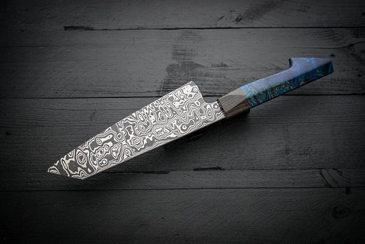 K-tip Gyuto Blue Maple Burl