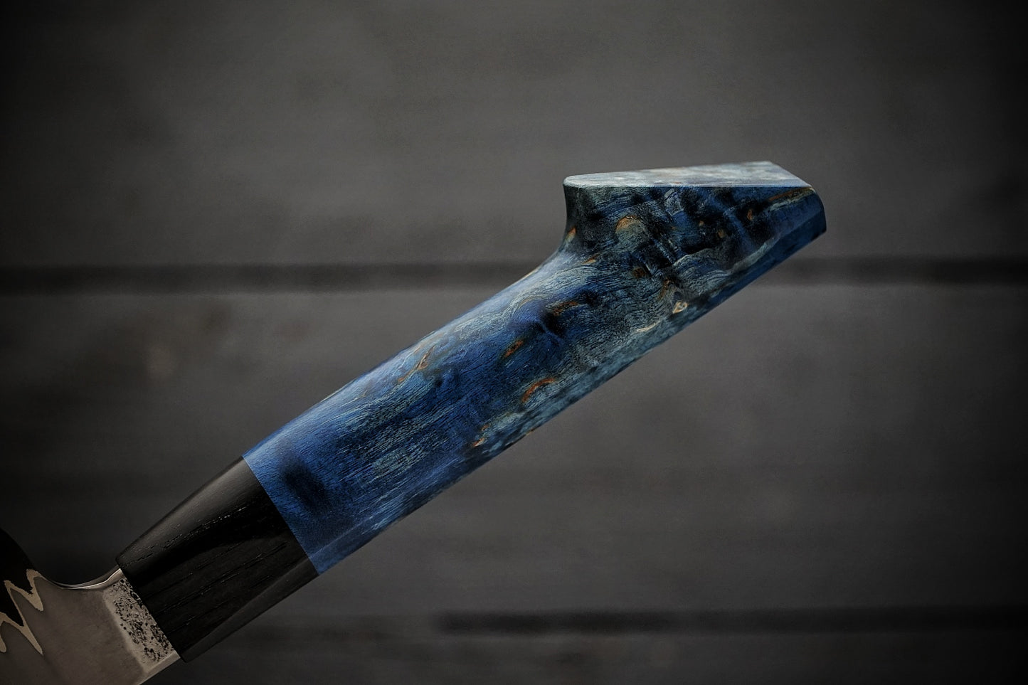 Petty 52100 stainless clad blue birch