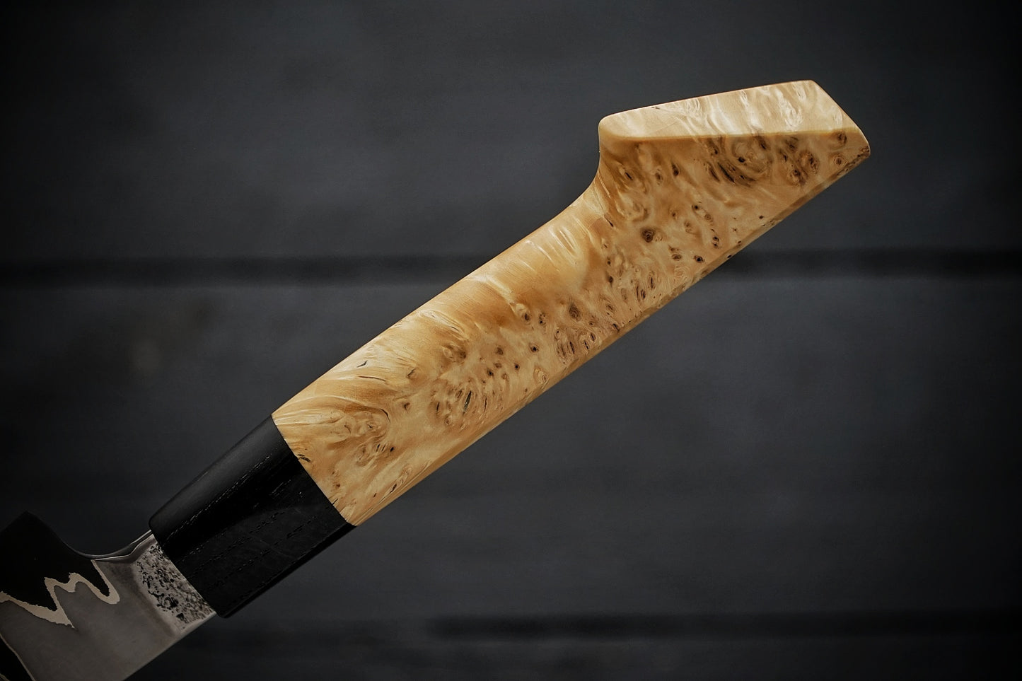 Petty 52100 stainless clad maple burl