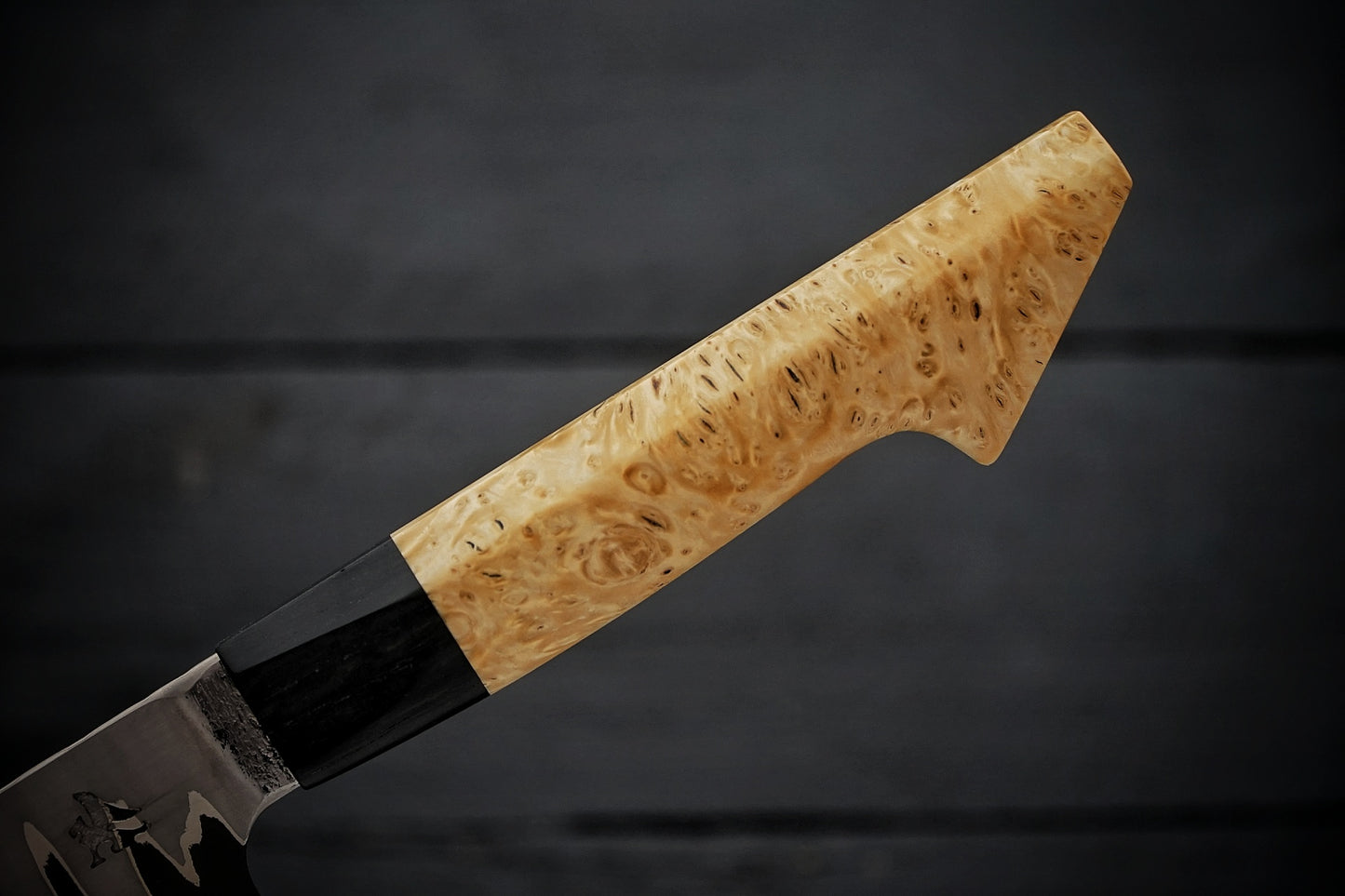 Petty 52100 stainless clad maple burl
