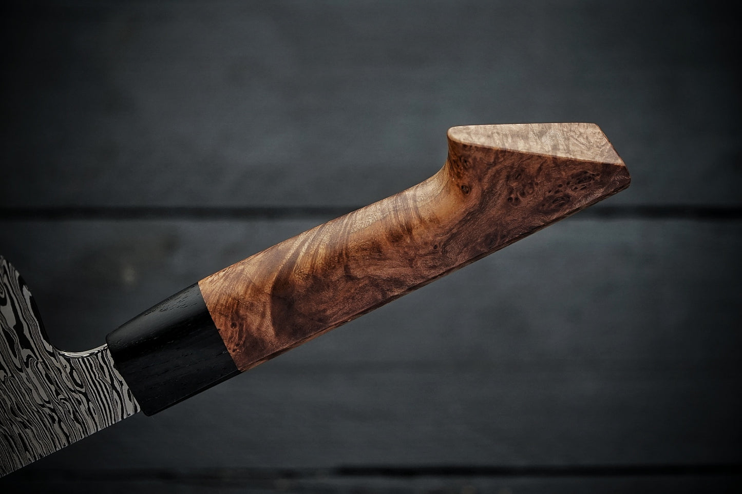 Gyuto twisted w maple burl
