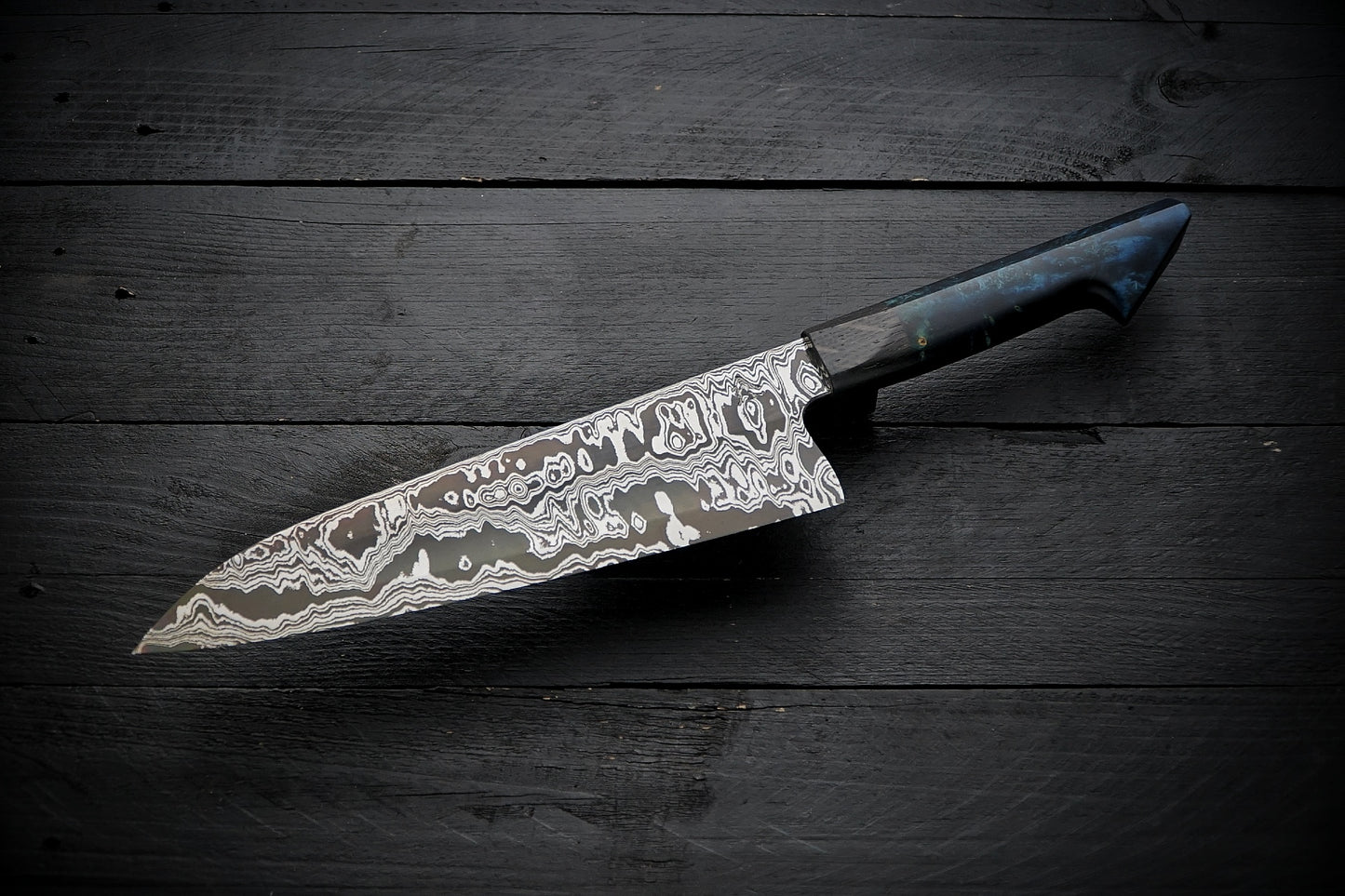 Gyuto blue maple burl