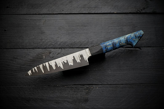 Petty 52100 stainless clad blue birch