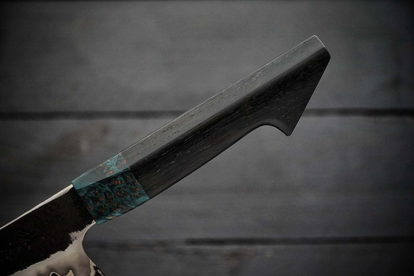 Gyuto 52100 stainless clad bog oak