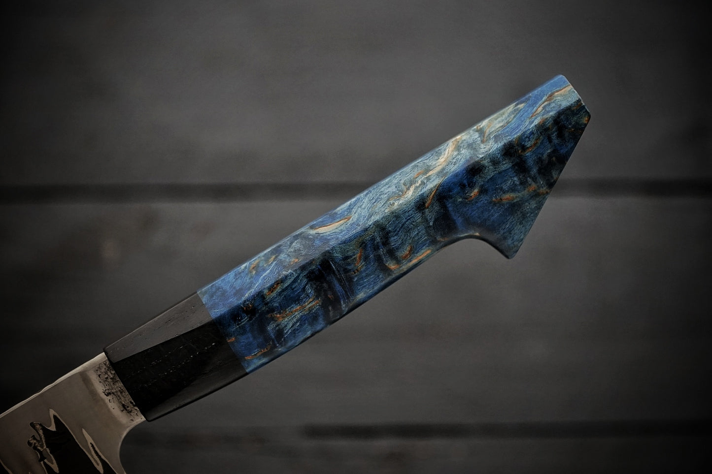 Petty 52100 stainless clad blue birch