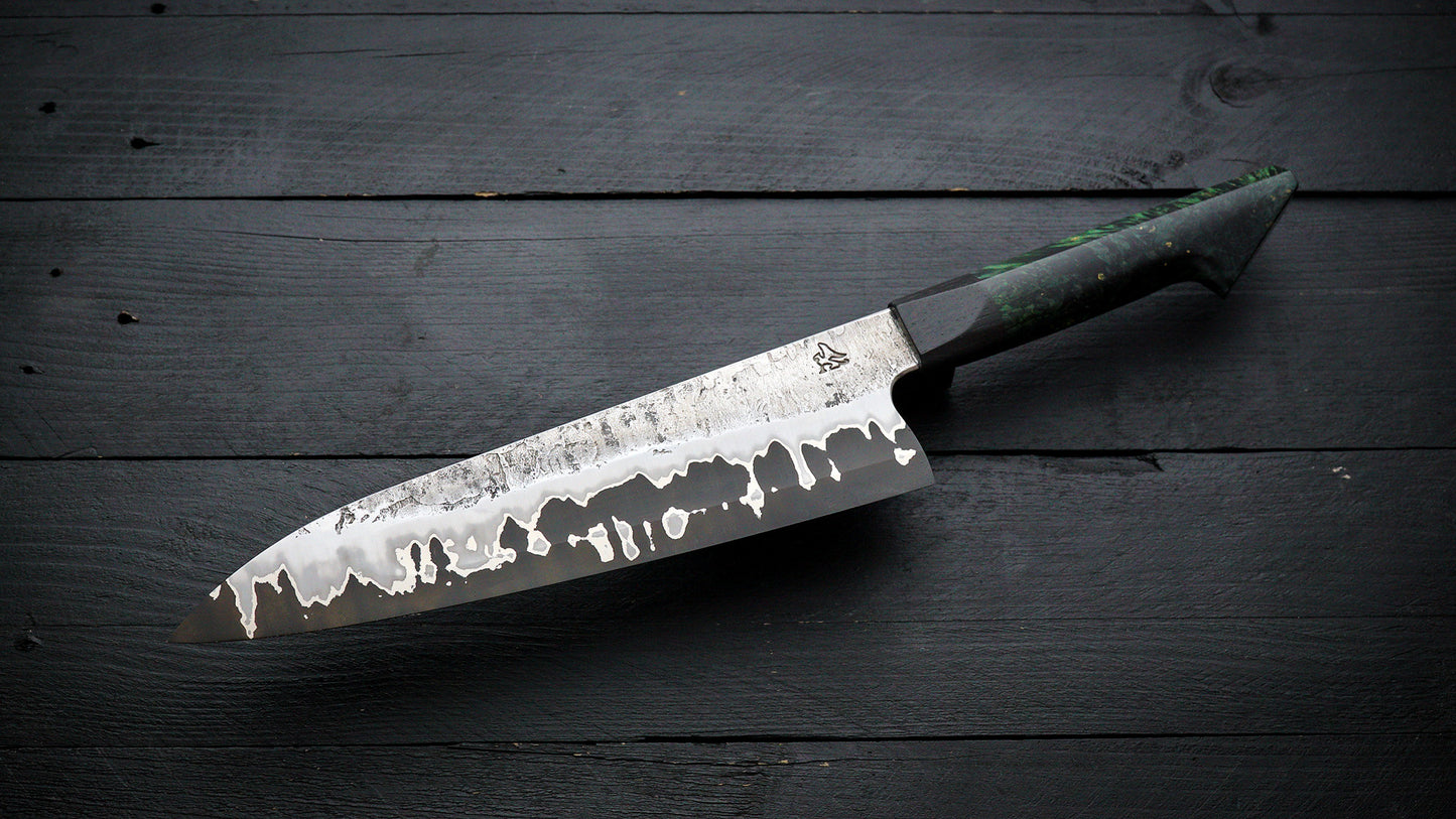 Gyuto green maple burl