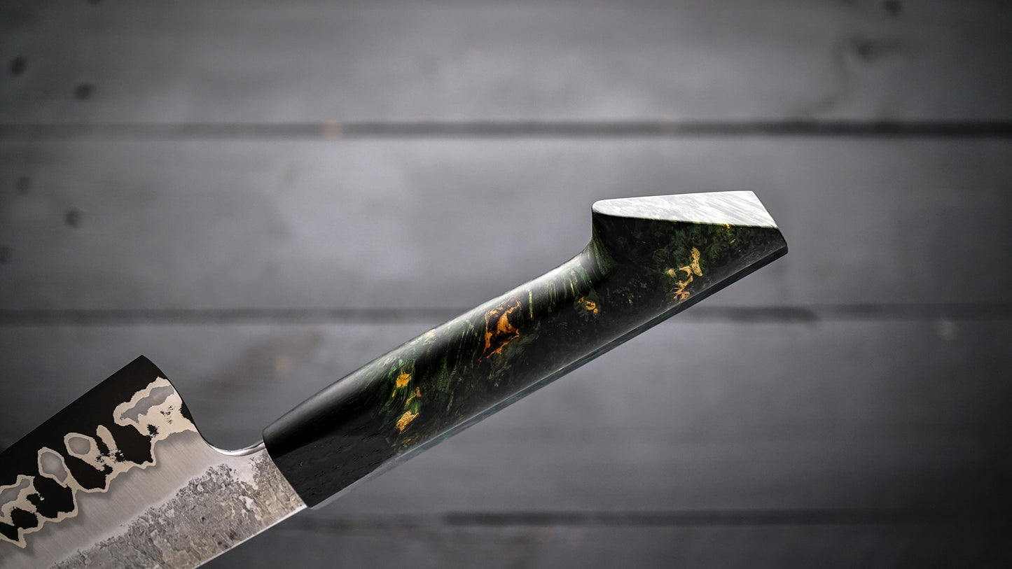 Gyuto green maple burl