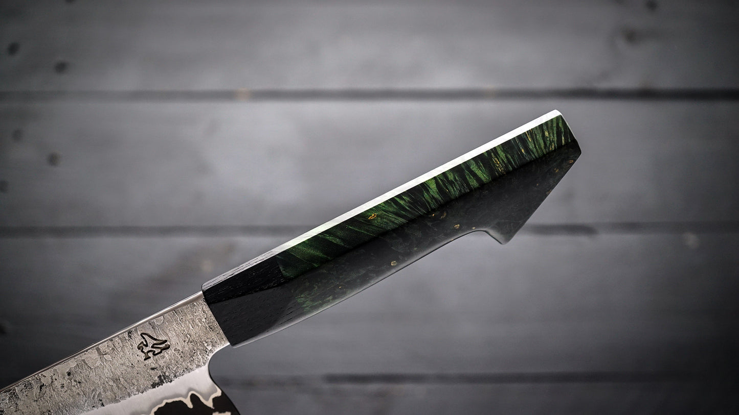 Gyuto green maple burl