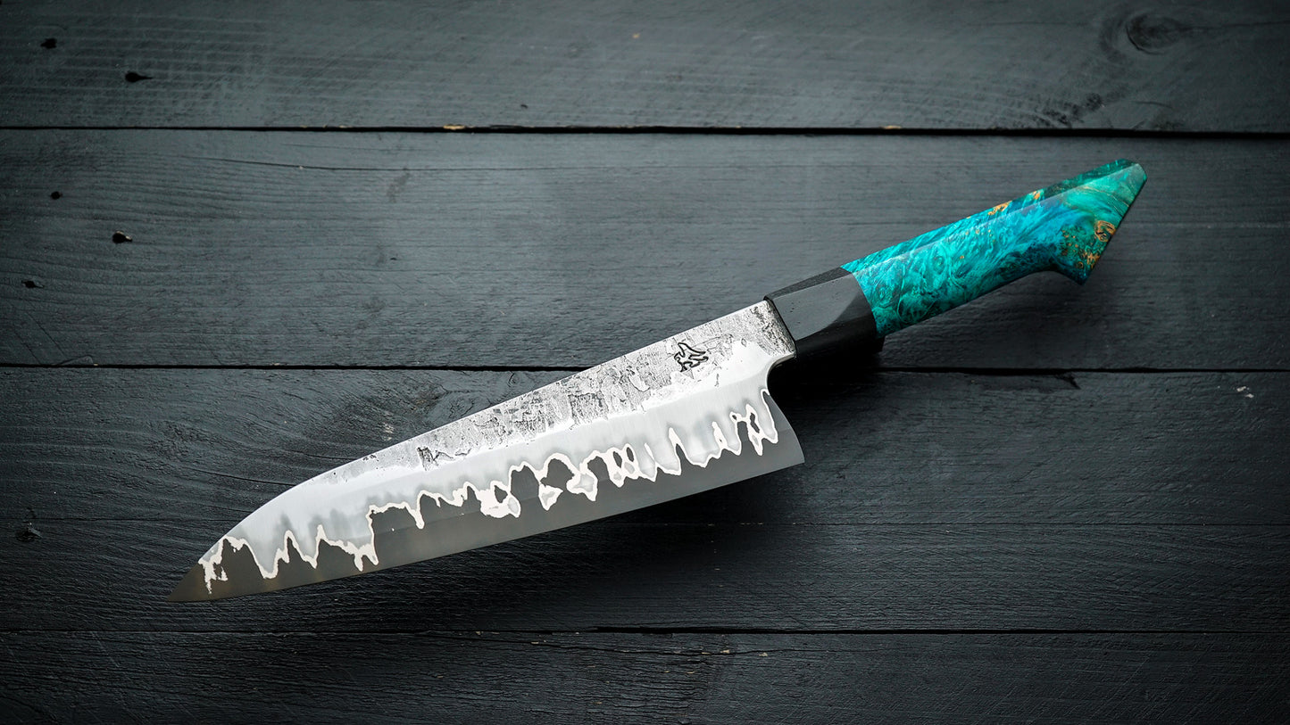 Gyuto blue maple burl