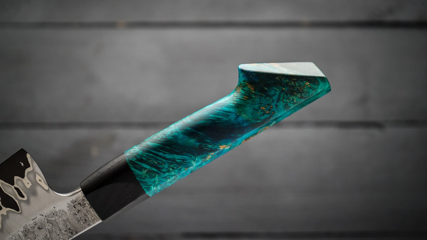 Gyuto blue maple burl