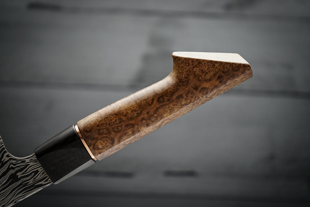 Gyuto fire pattern York Burl