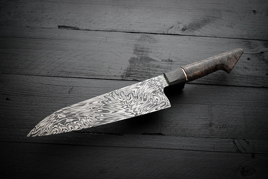 Gyuto fire pattern black birch