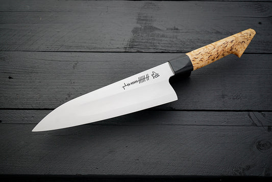 Ogham Gyuto S-grind Curly birch