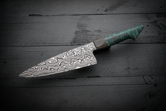 Euro style teal maple burl