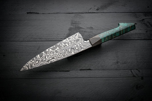 Euro style teal maple burl