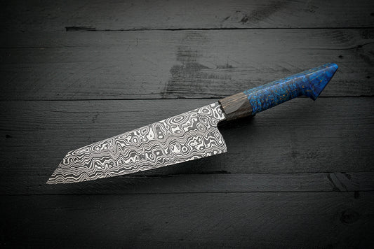 K-tip Gyuto Blue Maple Burl