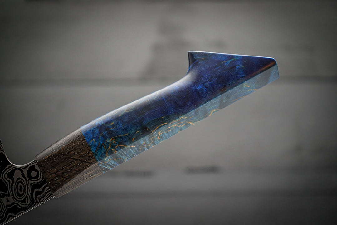 K-tip Gyuto Blue Maple Burl