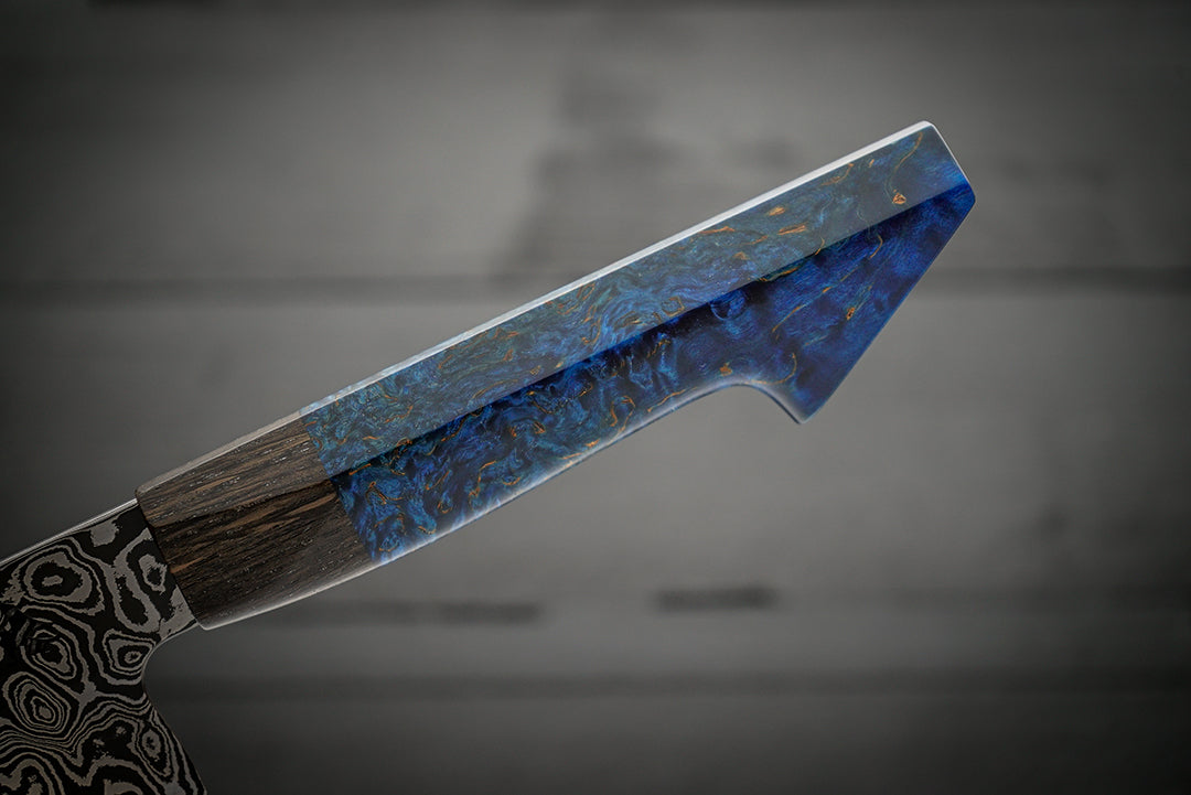 K-tip Gyuto Blue Maple Burl