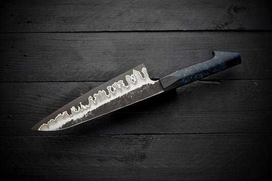 Gyuto 52100 Stainless clad blue birch