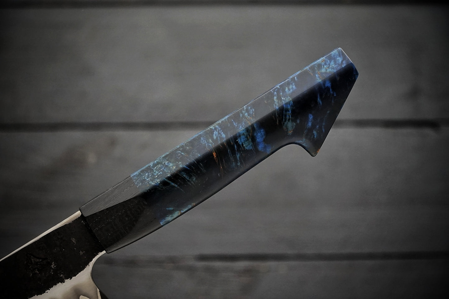 Gyuto 52100 Stainless clad blue birch
