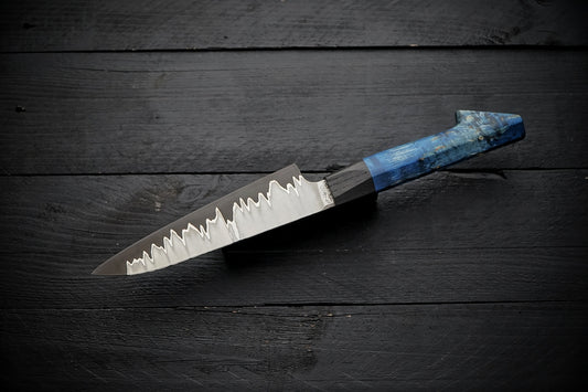 Petty 52100 stainless clad blue birch