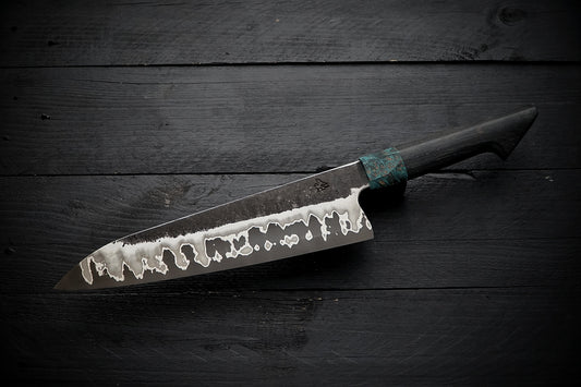 Gyuto 52100 stainless clad bog oak