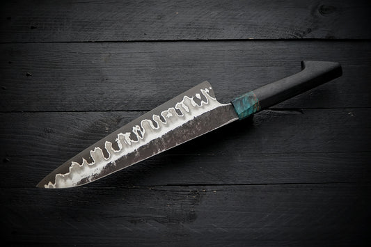 Gyuto 52100 stainless clad bog oak