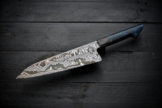 Gyuto blue maple burl